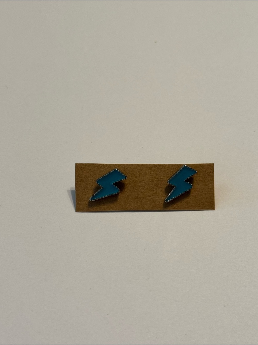Turquoise and Silver Tone Lightening Bolt Boho Opalite Stud Earrings